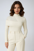 Kaia | Haut Asymétrique Col Montant Tendance Élégant