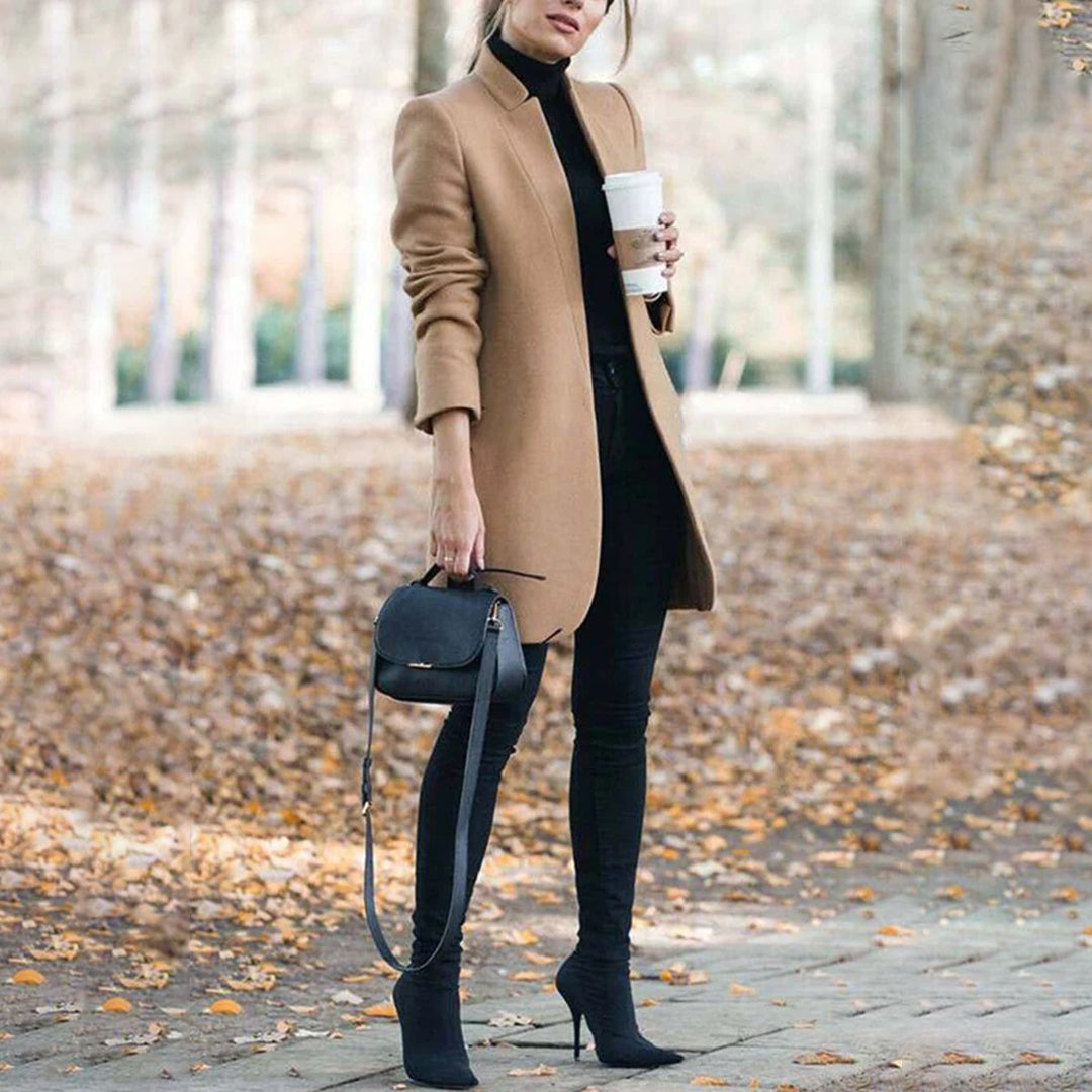Anna - Manteau élégant femme – Kaki