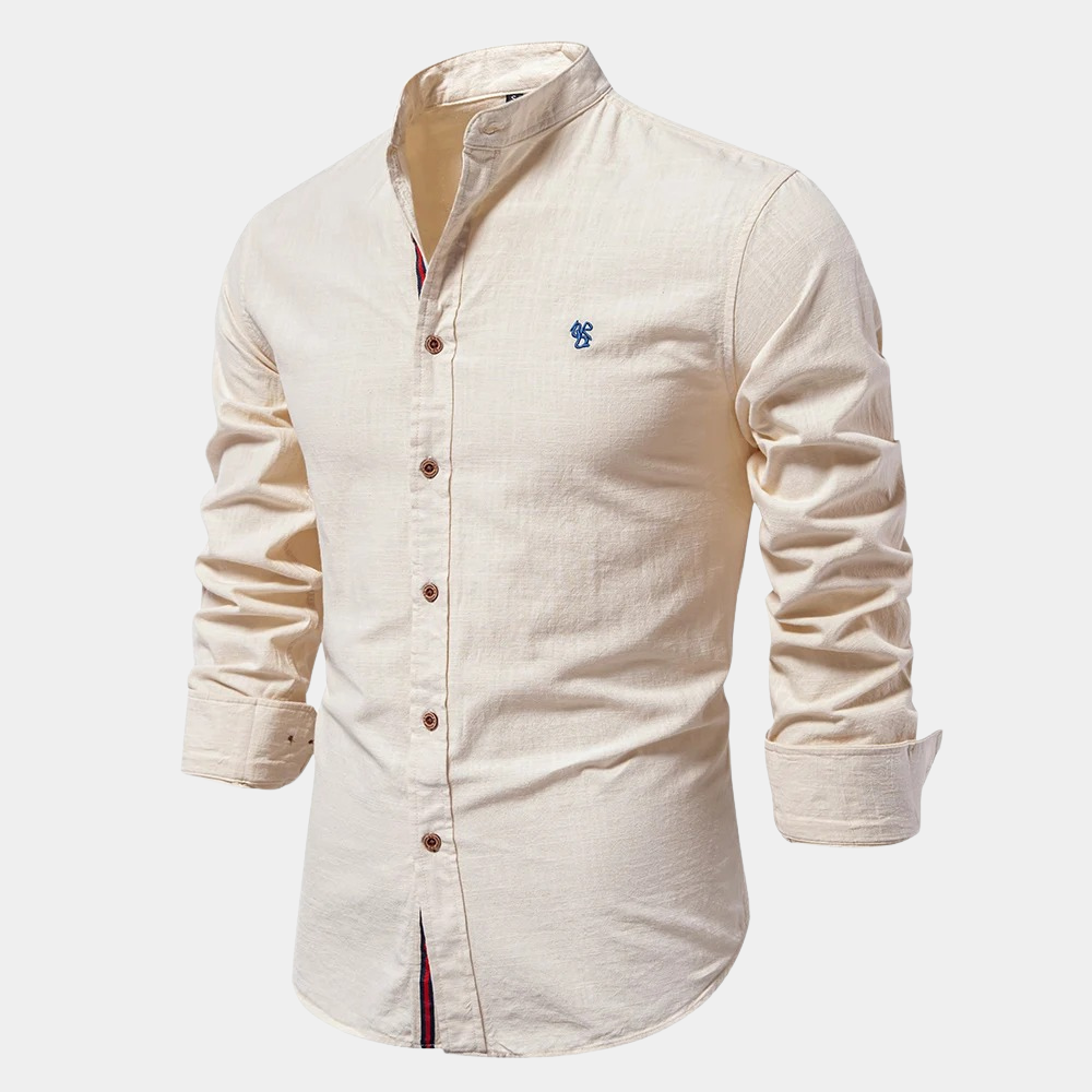 Chemise Homme En Lin Col Mao Élégante - Vito