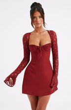 Claire | Robe Mini de Soirée à Lacets Tendance Élégant