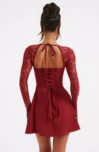 Claire | Robe Mini de Soirée à Lacets Tendance Élégant