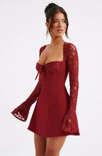 Claire | Robe Mini de Soirée à Lacets Tendance Élégant