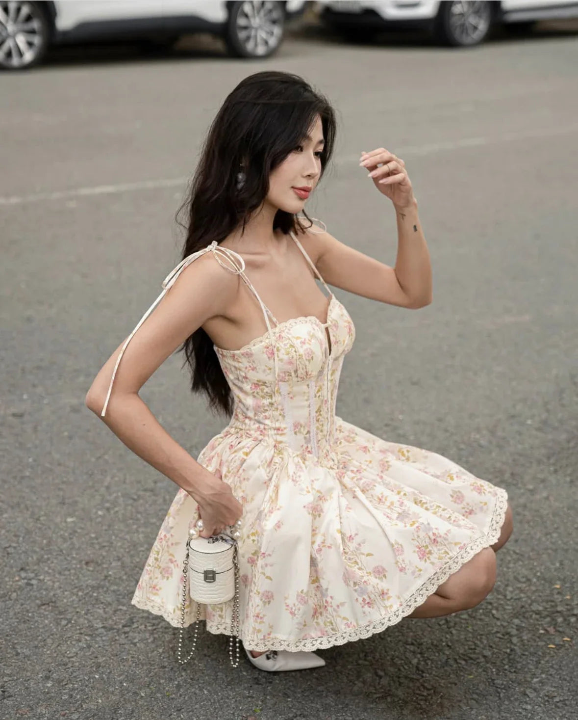 Élodie | Robe Mini à Taille Nouée Tendance Élégant