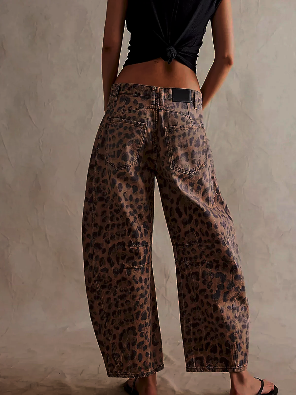 Jean Barrel Imprimé Léopard Tendance Printemps