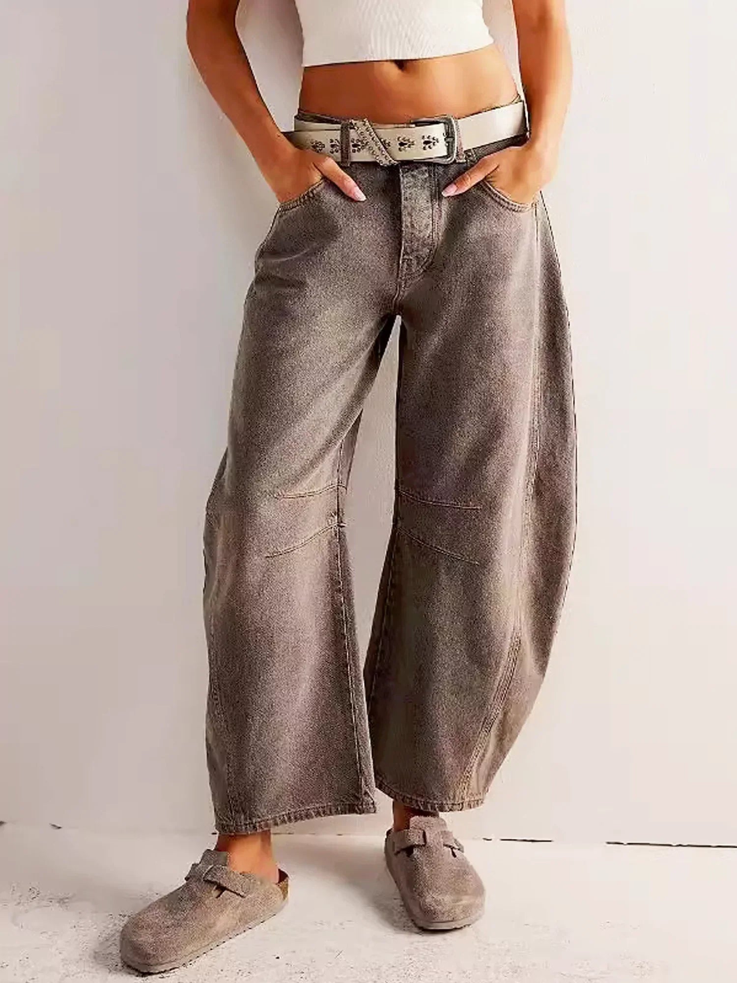 Jean Barrel Imprimé Léopard Tendance Printemps
