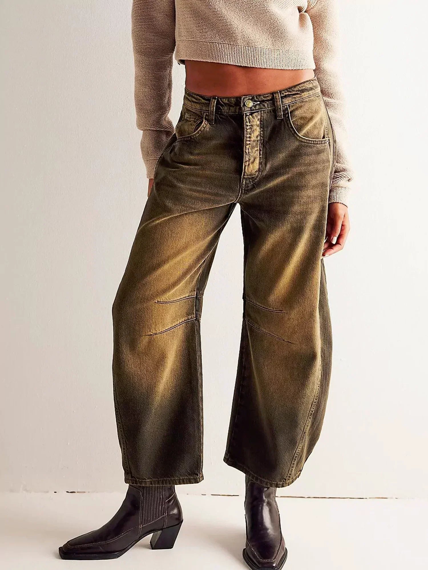 Jean Barrel Imprimé Léopard Tendance Printemps