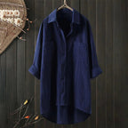 Isabelle - Chemise en Lin Longue Oversized Élégante Femme