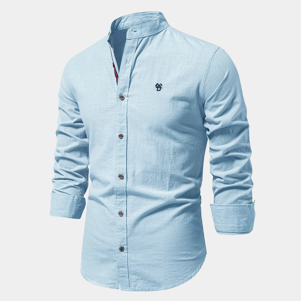 Chemise Homme En Lin Col Mao Élégante - Vito