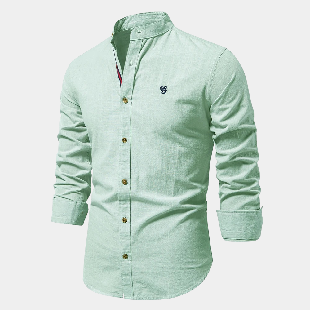 Chemise Homme En Lin Col Mao Élégante - Vito