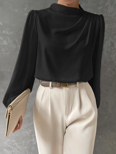 Élodie | Blouse Élégante à Manches Évêque Tendance Chic