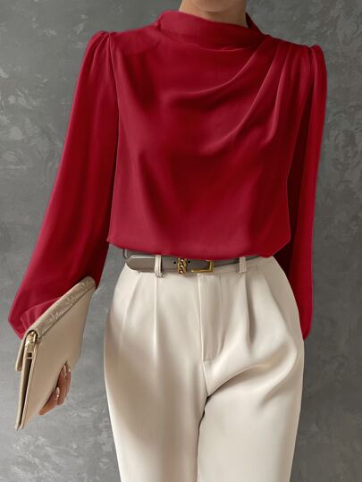 Élodie | Blouse Élégante à Manches Évêque Tendance Chic