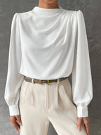 Élodie | Blouse Élégante à Manches Évêque Tendance Chic