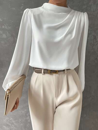 Élodie | Blouse Élégante à Manches Évêque Tendance Chic