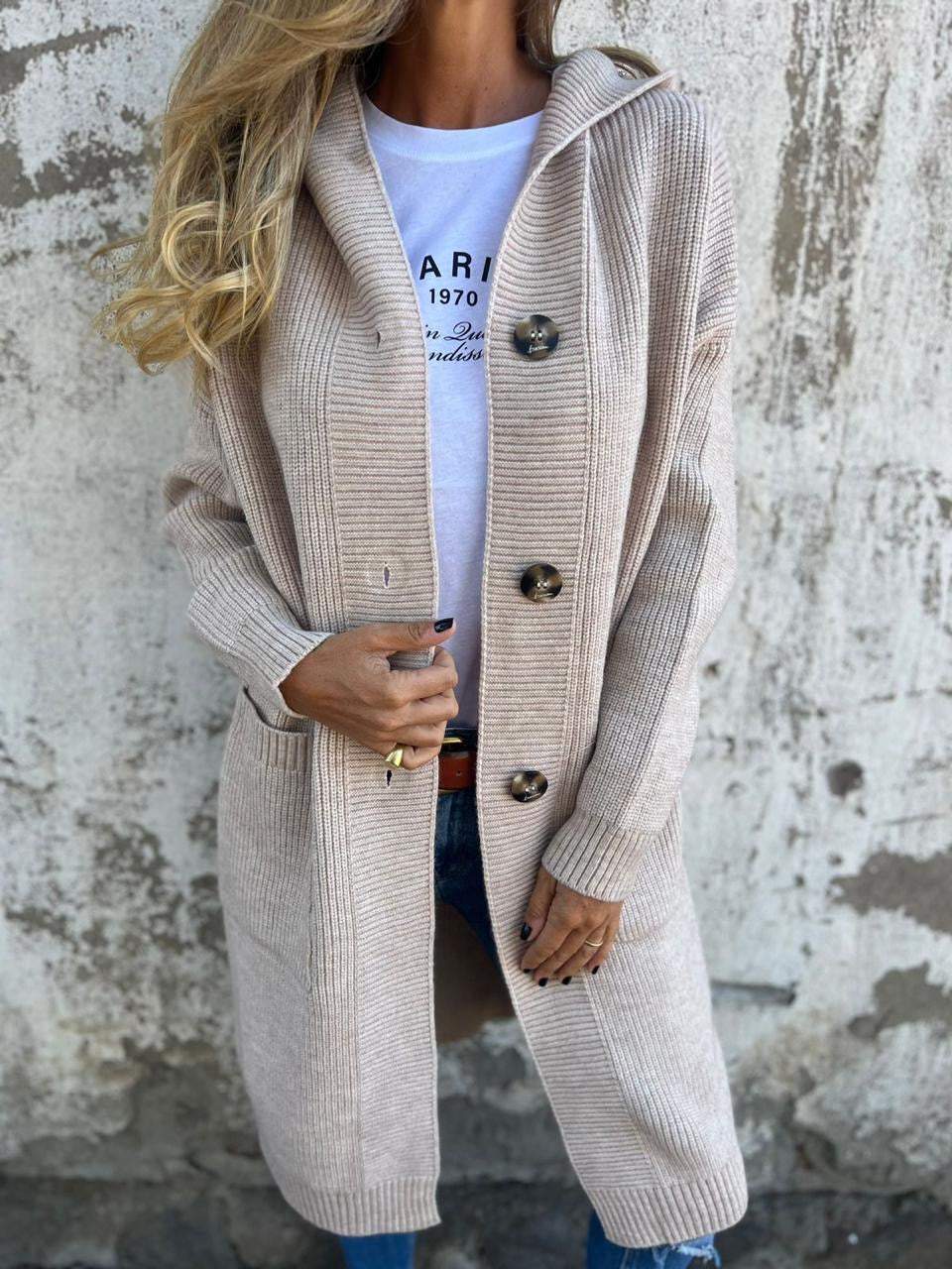 Camille | Cardigan Long Tricot Tendance Élégant