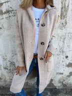 Camille | Cardigan Long Tricot Tendance Élégant