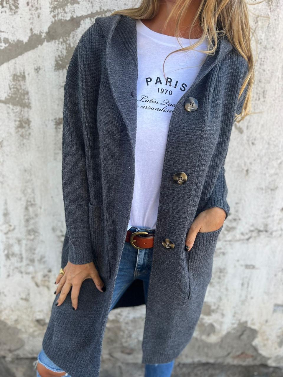 Camille | Cardigan Long Tricot Tendance Élégant