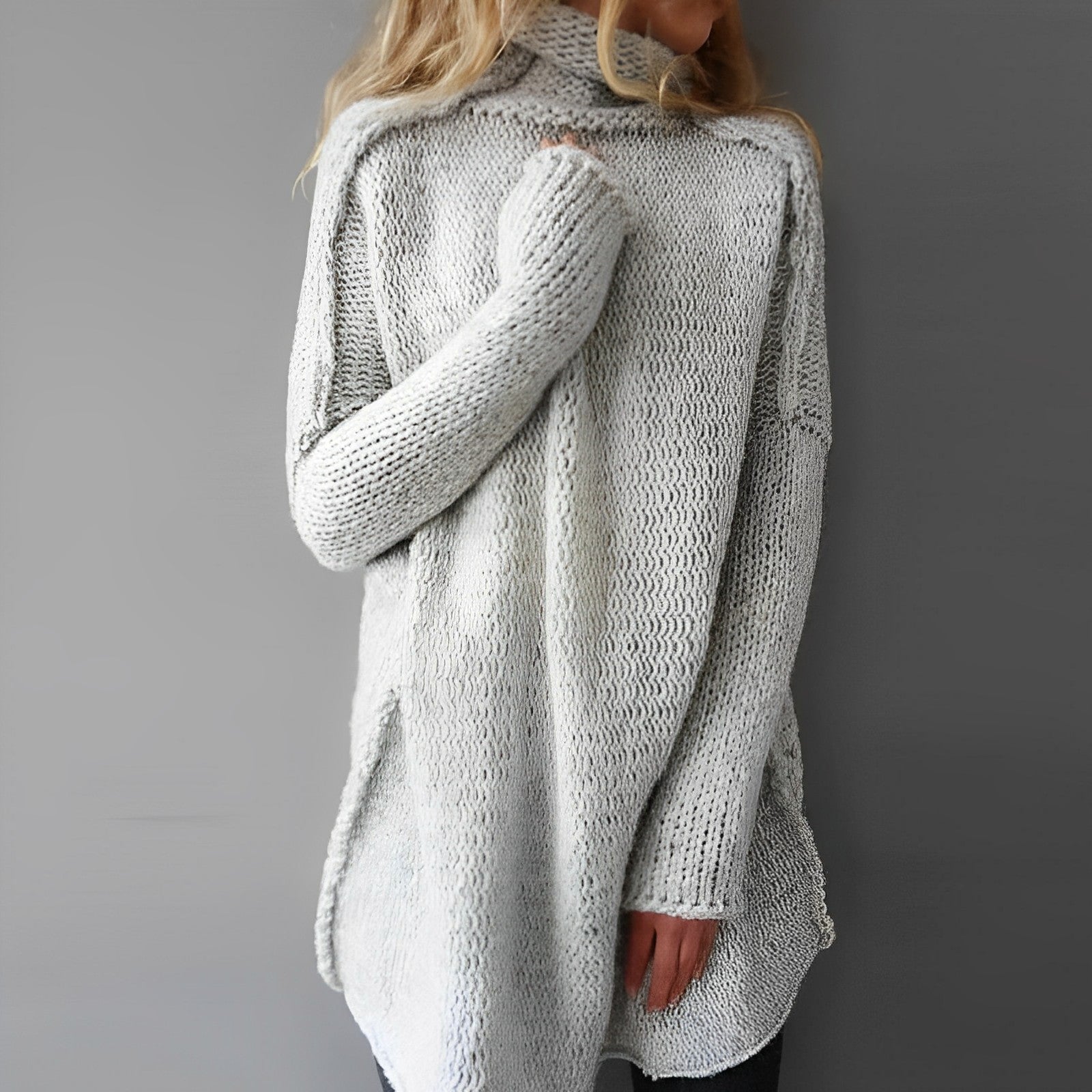 Claire | Pull Long en Tricot Tendance Équilibré Éclatant