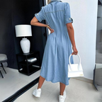 Léa | Robe Midi en Denim Ample Tendance Effortless