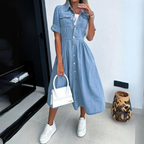 Léa | Robe Midi en Denim Ample Tendance Effortless