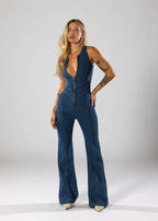 Combinaison en Jean Tendance en Forme de Cœur