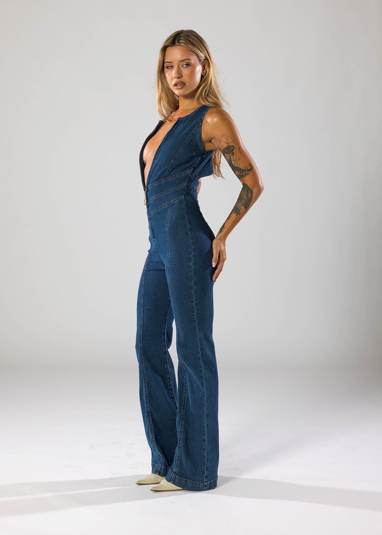 Combinaison en Jean Tendance en Forme de Cœur