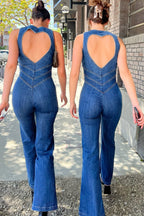 Combinaison en Jean Tendance en Forme de Cœur