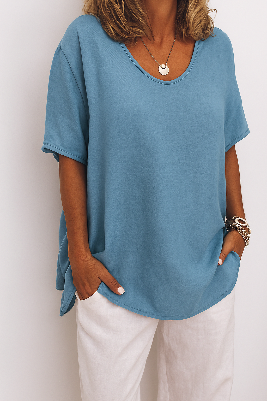 Blouse Femme Oversize Manches Courtes - Coline