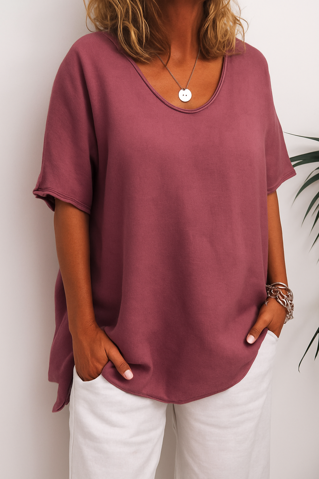 Blouse Femme Oversize Manches Courtes - Coline