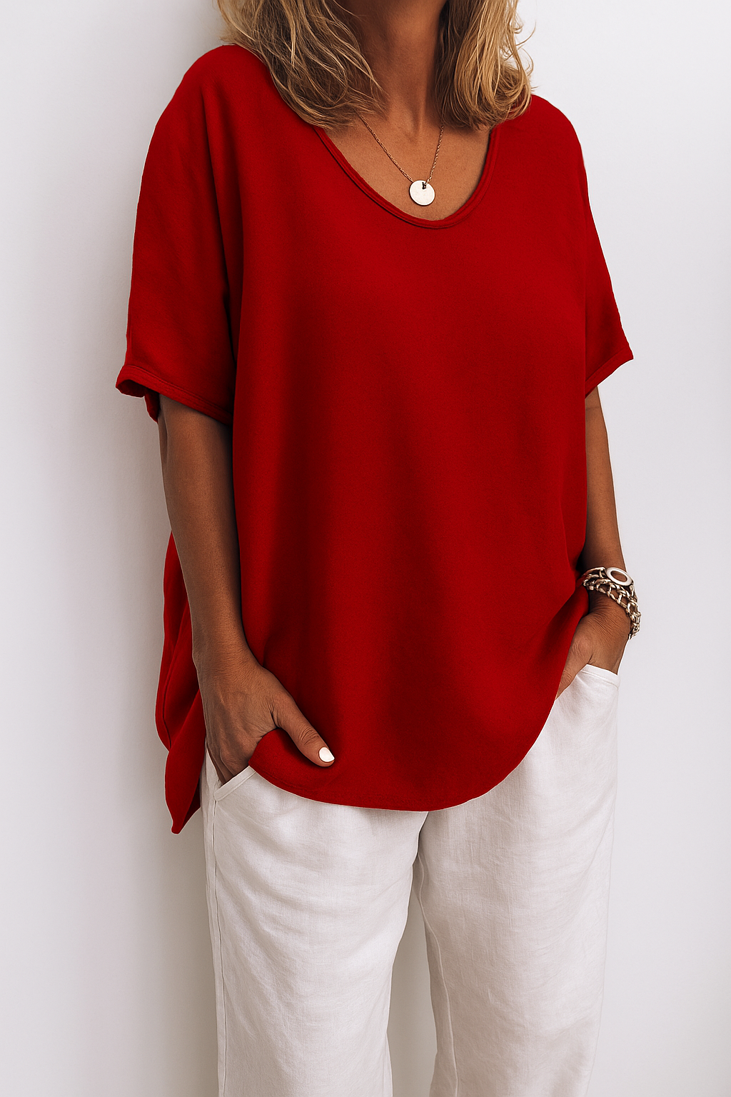 Blouse Femme Oversize Manches Courtes - Coline