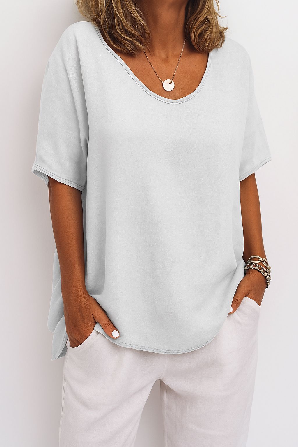 Blouse Femme Oversize Manches Courtes - Coline