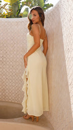 Lyra | Robe Maxi de Mariage Volants Tendance Élégant