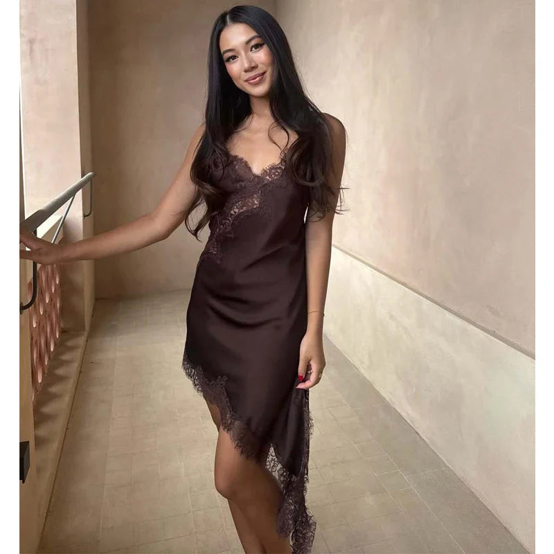 Élodie | Robe Mini Dos Nu Satin Tendance Élégant