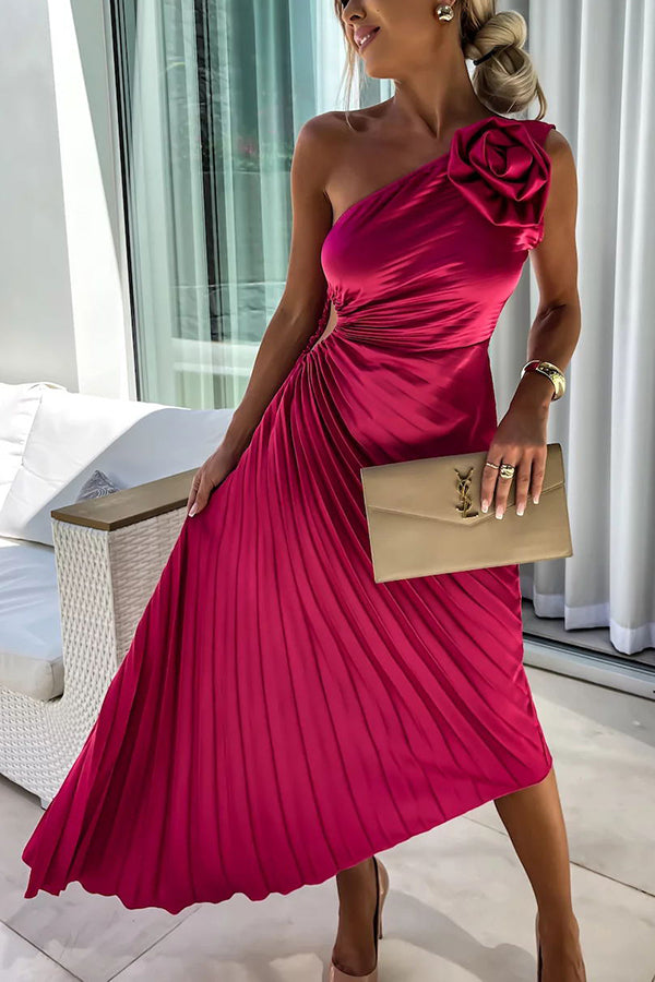 Claire | Robe Midi de Soirée Plissée Tendance Élégante