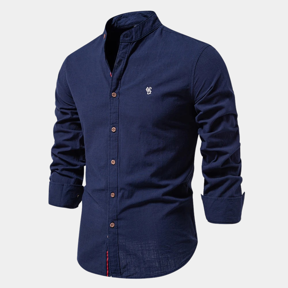 Chemise Homme En Lin Col Mao Élégante - Vito