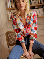 Léa | Blouse Florale à Manches Longues Tendance Éclatante