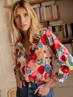Léa | Blouse Florale à Manches Longues Tendance Éclatante