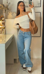 Jean en Denim Stretch Taille Basse Tendance