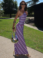 Claire | Robe Maxi Rayée Tendance Élégante