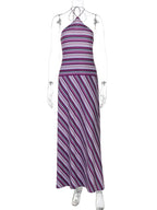 Claire | Robe Maxi Rayée Tendance Élégante