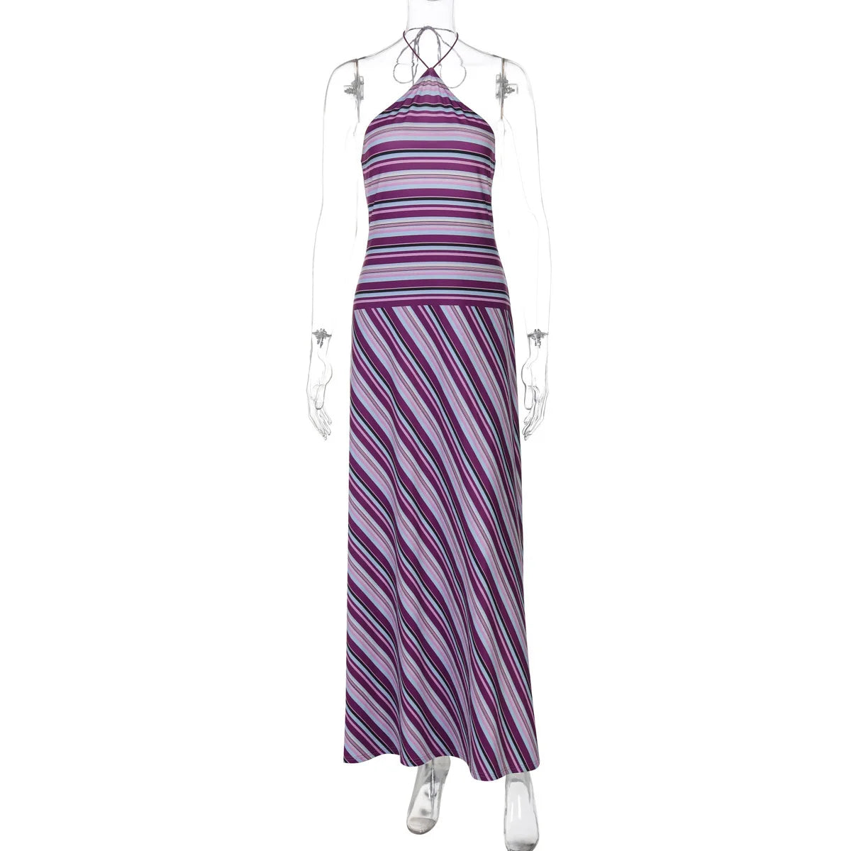 Claire | Robe Maxi Rayée Tendance Élégante