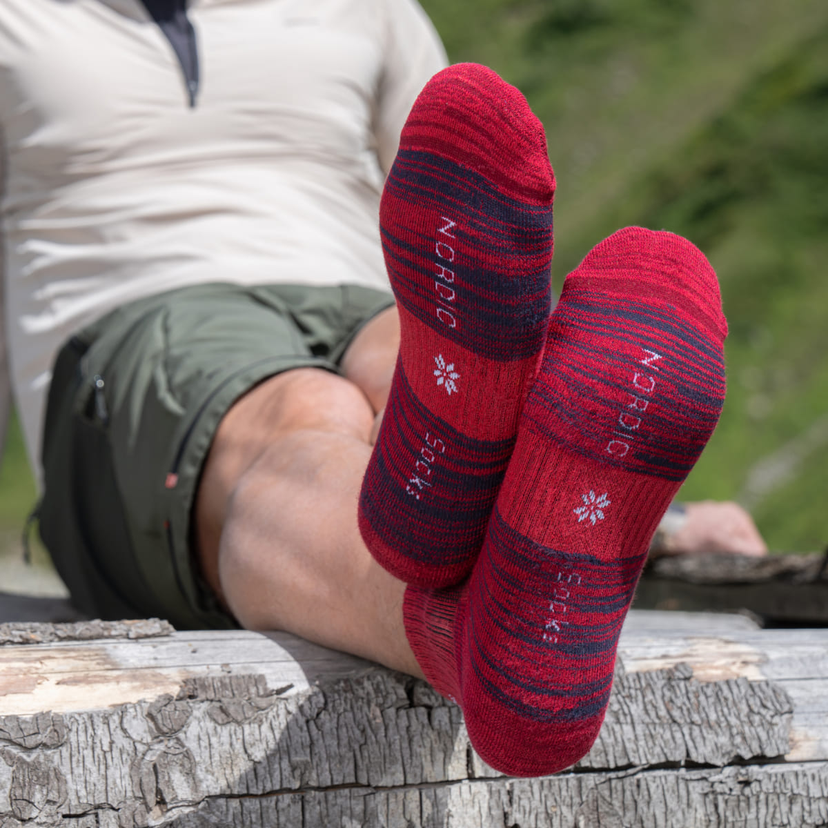 Randonnée - Paire de chaussettes basses rouges