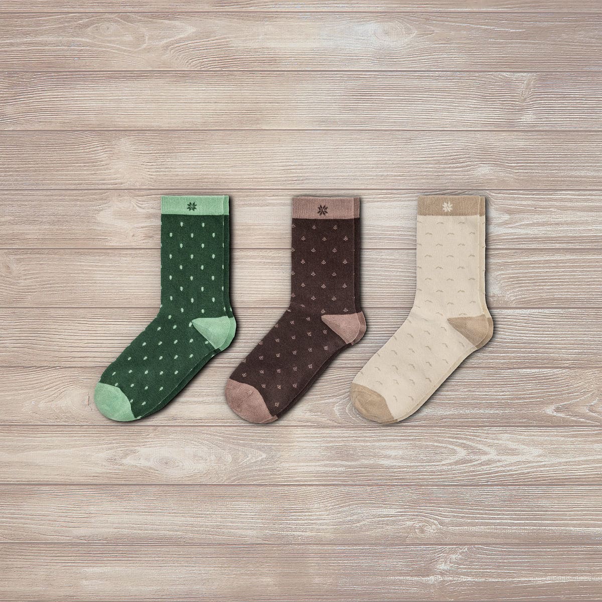 Chaussettes élégantes - Motifs terrestres (3 paires)