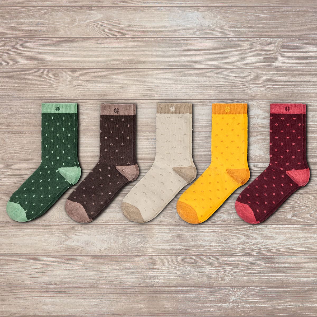 Chaussettes à Motifs Naturels - Lot de 5 Paires