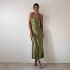 Clara | Robe Maxi Satinée Chic Printanier