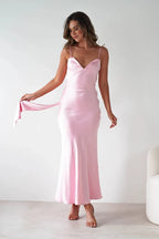 Clara | Robe Maxi Satinée Chic Printanier