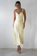 Clara | Robe Maxi Satinée Chic Printanier