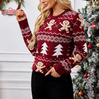 Camille | Pull de Noël Rouge Tendance Élégant