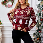 Camille | Pull de Noël Rouge Tendance Élégant