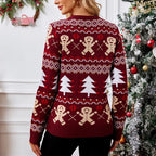 Camille | Pull de Noël Rouge Tendance Élégant
