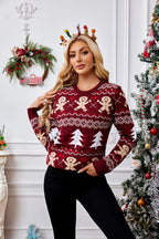 Camille | Pull de Noël Rouge Tendance Élégant